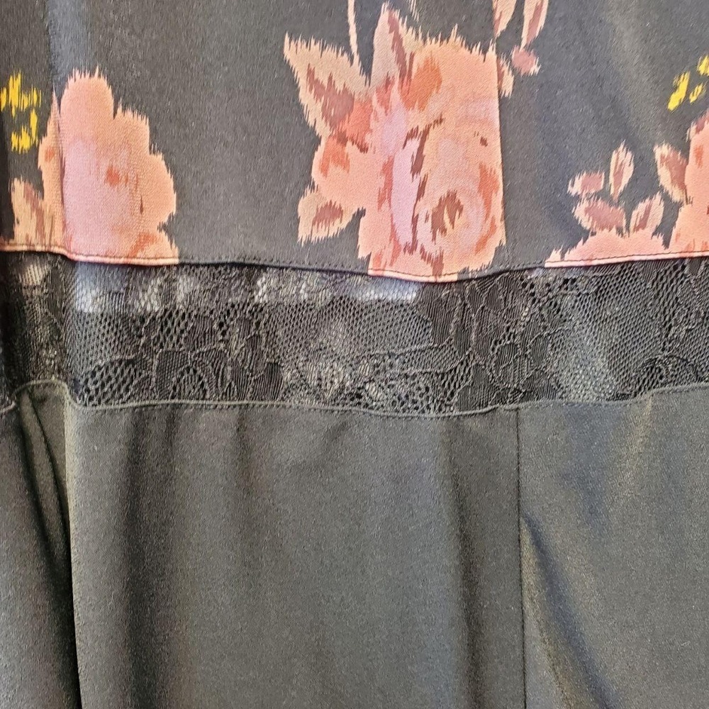 torrid Black Dress with Pink Floral Print Midi - Picture 6 of 12